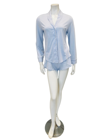 Cosabella Mattina/White Pima Lusso Cotton Blend Long Sleeve ShortsPajamas Set